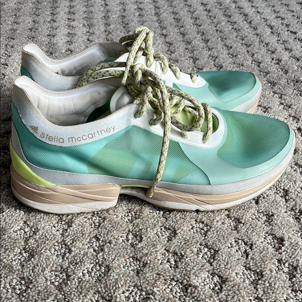 Stella McCartney Green and Cream Sneakers with Chunky Sole